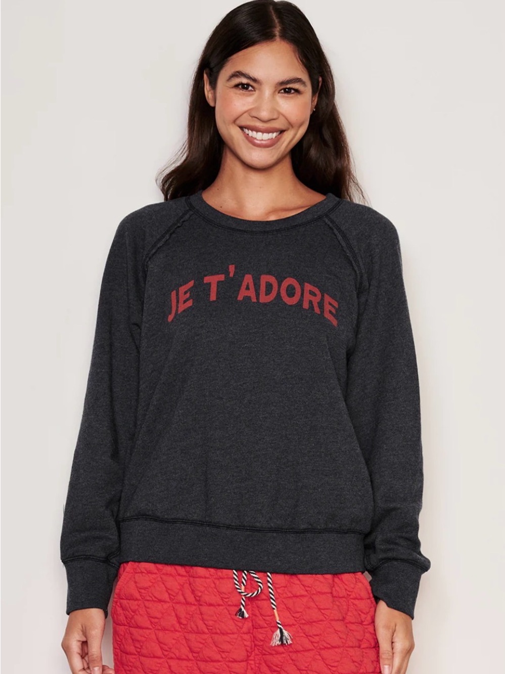 Anthropologie SUNDRY Je T'Adore Sweatshirt in Dark Navy—Great Fabric—Warm—NWT-XS